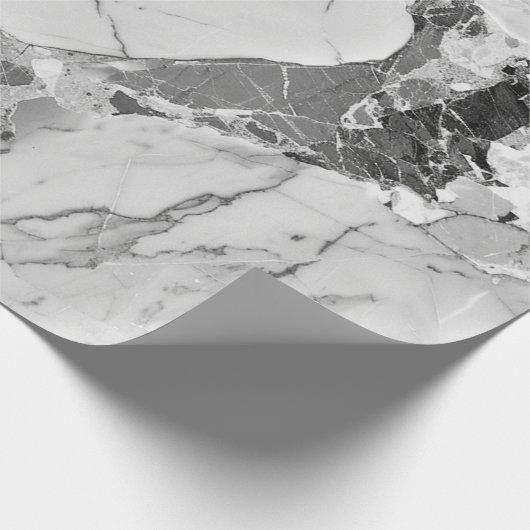 Elegants Whirls Gray 'Twilight Marble Fantasy' Mar Geschenkpapier (Ecke)