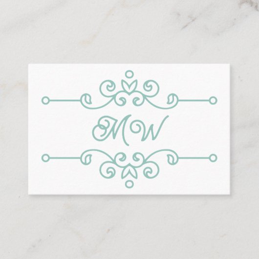 Elegantsage Green Blüh Chic Monogram Vintag Visitenkarte (Vorderseite)