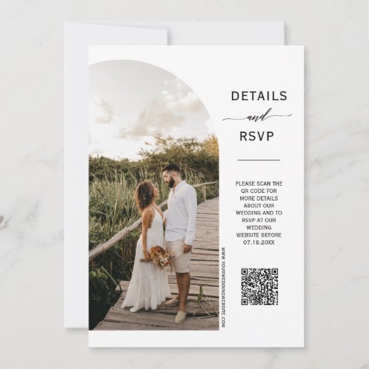 Elegantsage Green Boho Foto QR Code Wedding Inv Einladung (Rückseite)