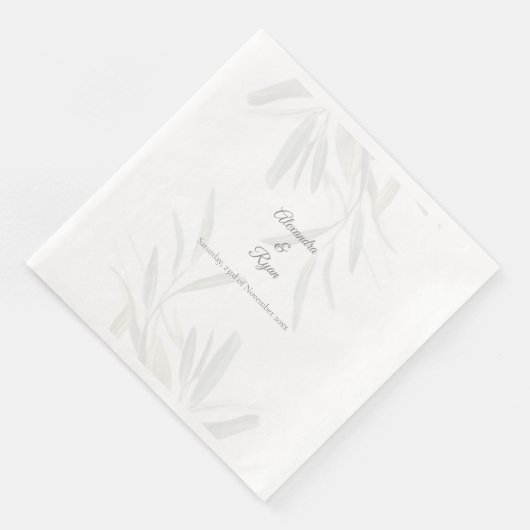 Elegantsage Green Botanical Serviette (Ecke)