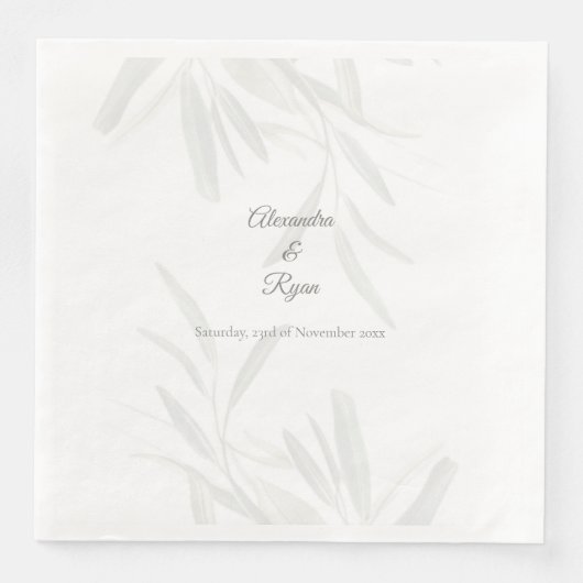 Elegantsage Green Botanical Serviette (Vorderseite)