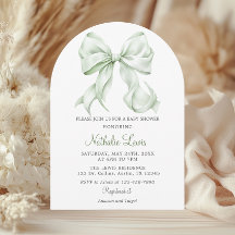 Elegantsage Green Bow Baby Shower Gender Neutral