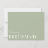 Elegantsage Green Bridesmaid Vorschlagskarte Save The Date (Vorderseite)