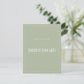 Elegantsage Green Bridesmaid Vorschlagskarte Save The Date (Stehend Vorderseite)