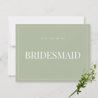 Elegantsage Green Bridesmaid Vorschlagskarte Save The Date