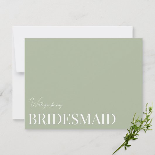 Elegantsage Green Bridesmaid Vorschlagskarte Save The Date