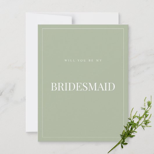 Elegantsage Green Bridesmaid Vorschlagskarte Save The Date
