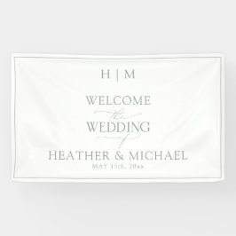 Elegantsage Green Calligraphy Monogram Banner