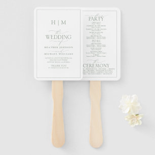 Elegantsage Green Calligraphy Monogram Program Fächer
