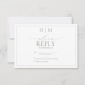 Elegantsage Green Calligraphy Monogram UAWG RSVP Karte (Vorderseite)