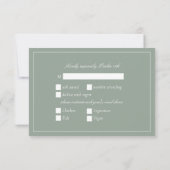 Elegantsage Green Calligraphy Script Wedding RSVP Karte (Rückseite)