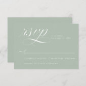 Elegantsage Green Calligraphy Wedding RSVP Card (Vorne/Hinten)