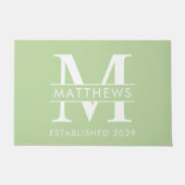 Elegantsage Green Custom Monogram Name Doormat Fußmatte (Vorderseite)
