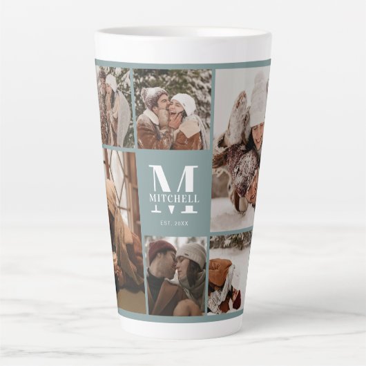 Elegantsage Green Family Foto Collage Achtung Milchtasse (Vorderseite)