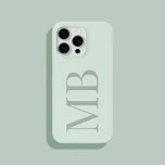 Elegantsage Green Minimalistisch Initial Monogram Case-Mate iPhone Hülle<br><div class="desc">Elegant Sage Green Minimalistisch Initial Monogram iPhone Case</div>