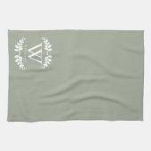 Elegantsage Green Monogram Handtuch (Horizontal)