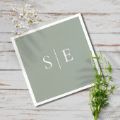 Elegantsage Green Monogram Minimalistisch Serviette