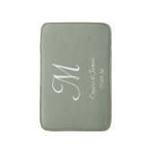 Elegantsage Green Monogram Name Newlyweds Badematte (Vorderseite Vertikal)