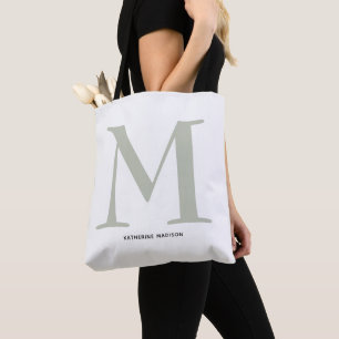 Elegantsage Green Monogram Name Tasche