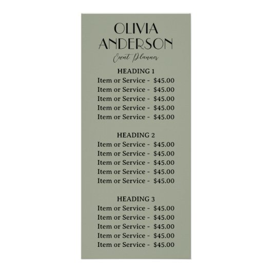 Elegantsage Green Neutral Boho Moderne einzigartig Werbekarte (Vorne)