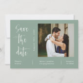 Elegantsage Green QR Code Foto Save the Date Einladung (Vorderseite)
