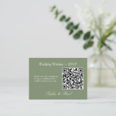Elegantsage Green QR Code Website RSVP Card Begleitkarte (Stehend Vorderseite)