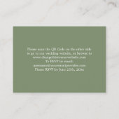 Elegantsage Green QR Code Website RSVP Card Begleitkarte (Rückseite)
