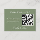 Elegantsage Green QR Code Website RSVP Card Begleitkarte (Vorderseite)