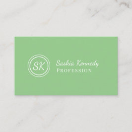 Elegantsage Green Script Beruflich Monogram Visitenkarte