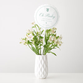 Elegantsage Green Script Neutral Baby Shower Ballon