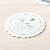 Elegantsage Green Script Oh Baby Shower Untersetzer (angewinkelt)