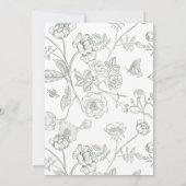 Elegantsage Green Viktorianisch Floral Baby Dusche Einladung (Rückseite)