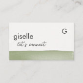 Elegantsage Green Watercolor QR-Code Visitenkarte (Vorderseite)