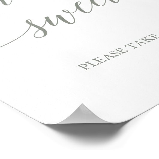 Elegantsage Grüne Kalligrafie Liebe ist Sweet Sign Poster (Ecke)