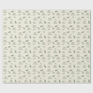 Elegantsage Hand Drawn Pine Custom Weihnachten Geschenkpapier