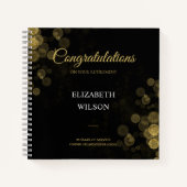 ElegantScript Retirement Party Gold Confetti Gast Notizblock (Vorderseite)