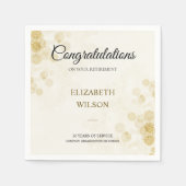 ElegantScript Retirement Party Gold Confetti Gast Serviette (Vorderseite)