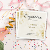 ElegantScript Retirement Party Gold Confetti Gast Serviette