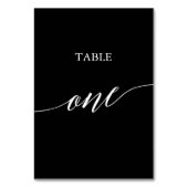 Eleganweiß auf schwarzer Kalligrafie Tabelle 1 Tischnummer (Rückseite)