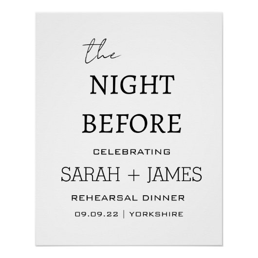 Eleganweiß Nachts vor Probe Abendessen Poster (Vorderseite)