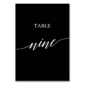 EleganWhite on Black Calligraphy Table Nine Tischnummer (Vorderseite)