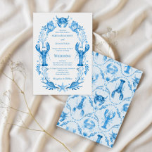 Eleganz am Meer Blaue Aquarell-Küstenhochzeit