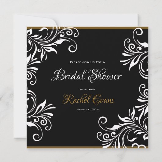 Eleganz - Brautparty-Einladung 5,25" x 5,25" Einladung (Vorderseite)