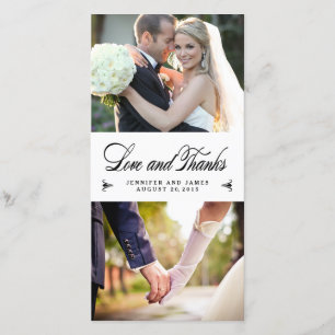 Eleganz-Collagen-Hochzeit danken Ihnen Foto-Karte Dankeskarte