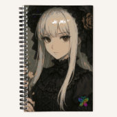Eleganz der Midnight Blossom Maiden Standard Notizblock (Vorderseite)