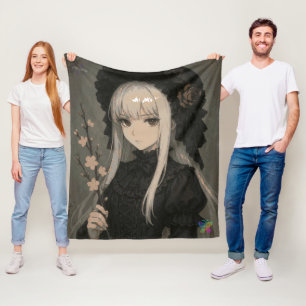 Eleganz der Mitternachtsblüten-Jungfrau-Standard Fleecedecke