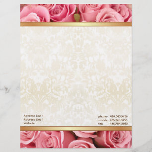 Eleganz der rosa Rose Briefkopf