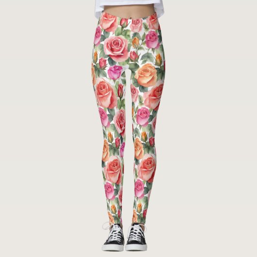 Eleganz der Rose Leggings (Vorderseite)