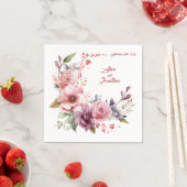 Eleganz der Rose: Personalisierte Hochzeit von Nap Serviette (Beispiel)