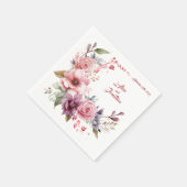 Eleganz der Rose: Personalisierte Hochzeit von Nap Serviette (Ecke)